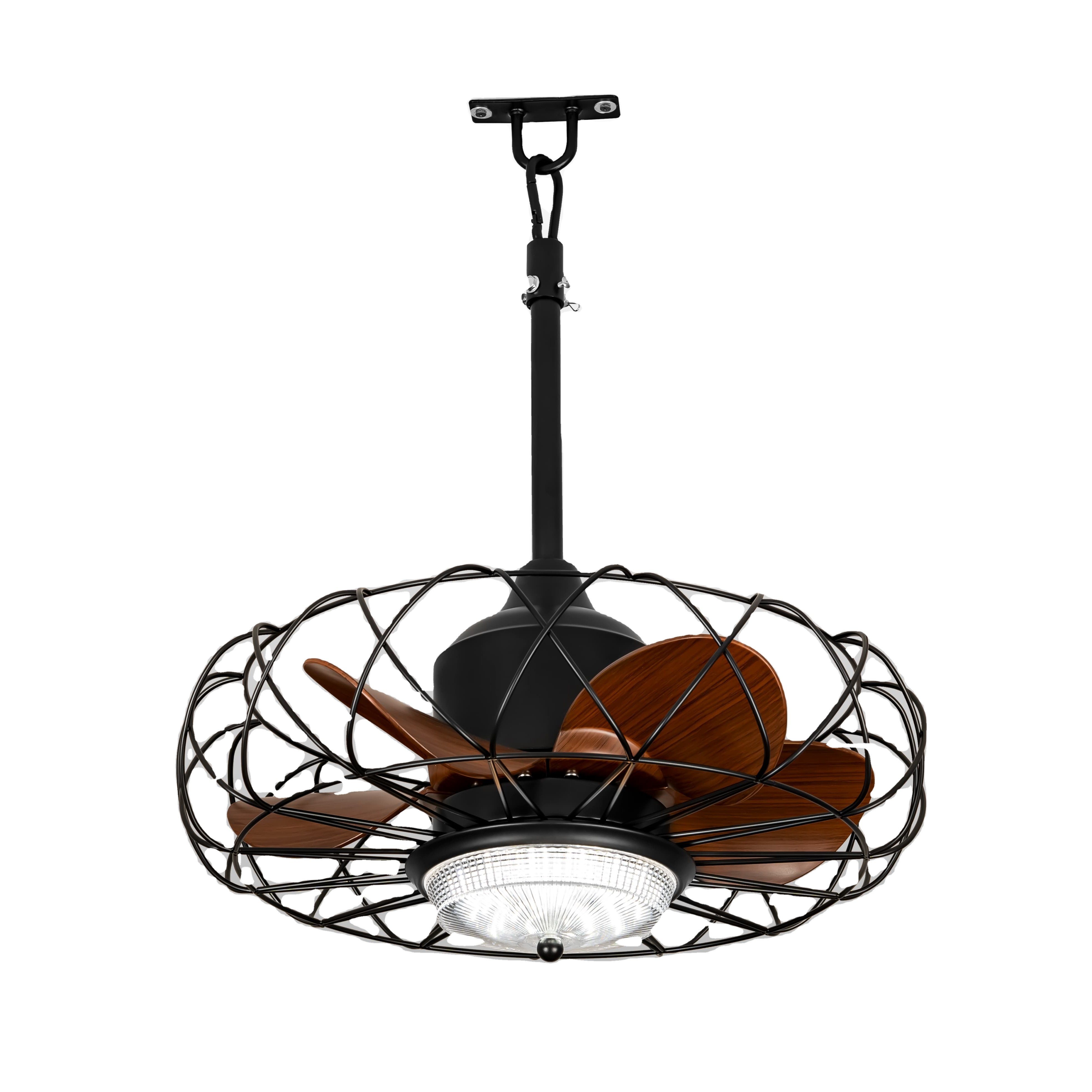 Ama-zon Hot Sale Gazebo Ceiling Fans 20 Inch American Unique Design Remote Control DC IP44 Outdoor Ceiling Fan with Light