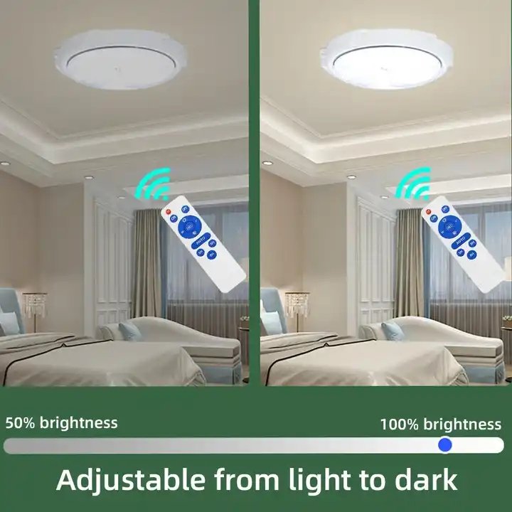 300W Round Office House Room Indoor Garden Outdoor Decoration Powered Panel Sensor Led Flood Lampe Bulbs Solar Ceiling Light