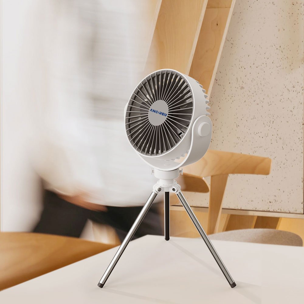 Camping Desktop Fan Portable Rechargeable USB Tripod Fan With Remote Control Mini Led Ceiling Outdoor Camping Light Fans