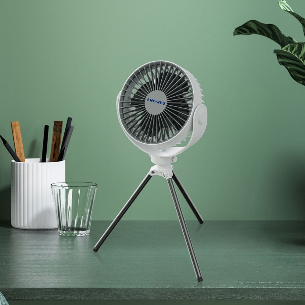 Camping Desktop Fan Portable Rechargeable USB Tripod Fan With Remote Control Mini Led Ceiling Outdoor Camping Light Fans
