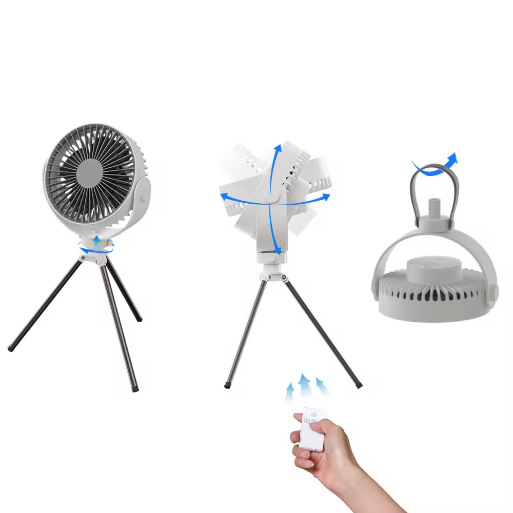 Camping Desktop Fan Portable Rechargeable USB Tripod Fan With Remote Control Mini Led Ceiling Outdoor Camping Light Fans