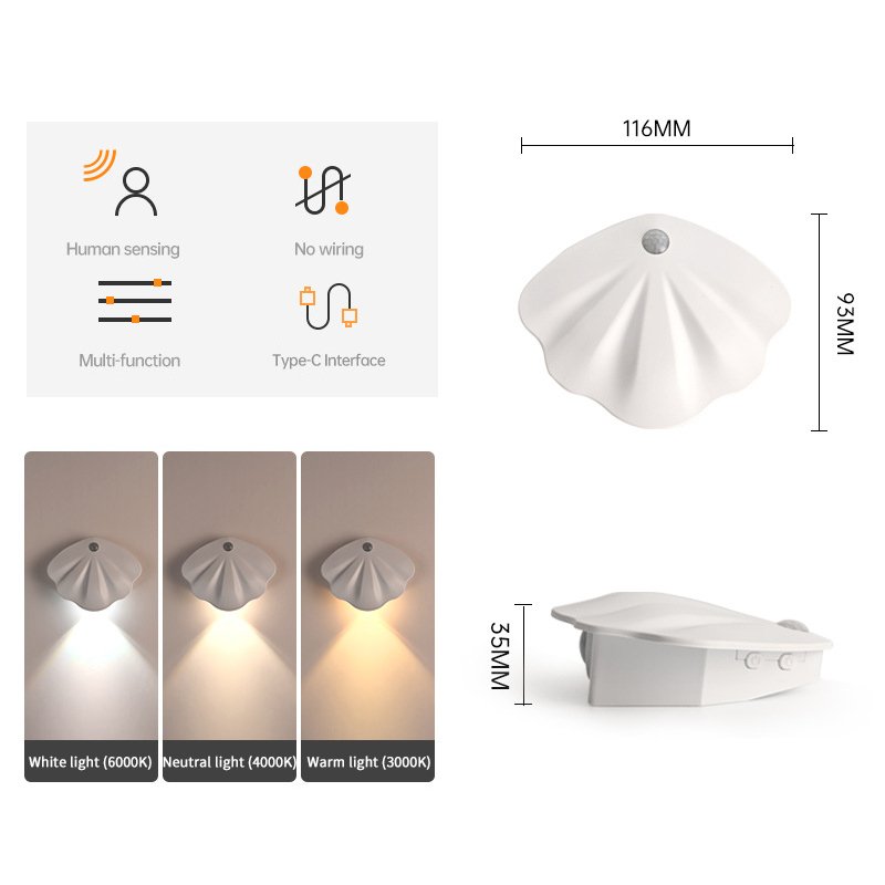 Creative Background Decorative Lights New Outdoor Staircase Lights Rechargeable Induction Wall Lights