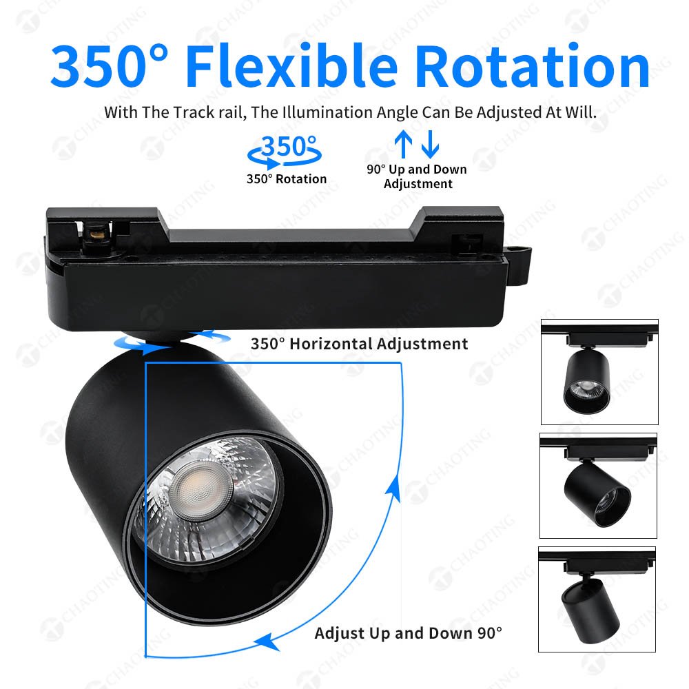 Hot Sale Indoor Outdoor Led Light With Track Led Track Spot Light Surface Mounted Black Gold 12W 20W 30W 40W Cob Led Track Light