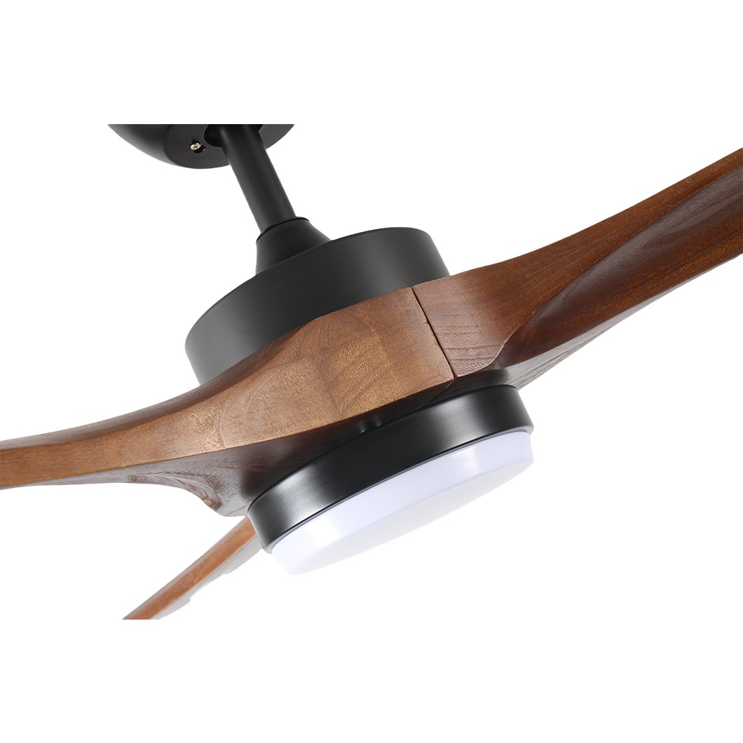 SX636 Dimmable Ceiling Fan DC Motor 6-Speed Timer Burlywood 52 Inch Ceiling Fans with Lights