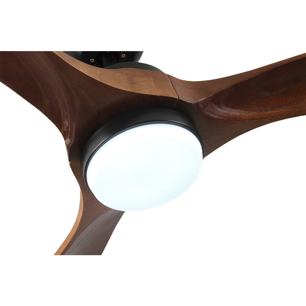 SX636 Dimmable Ceiling Fan DC Motor 6-Speed Timer Burlywood 52 Inch Ceiling Fans with Lights