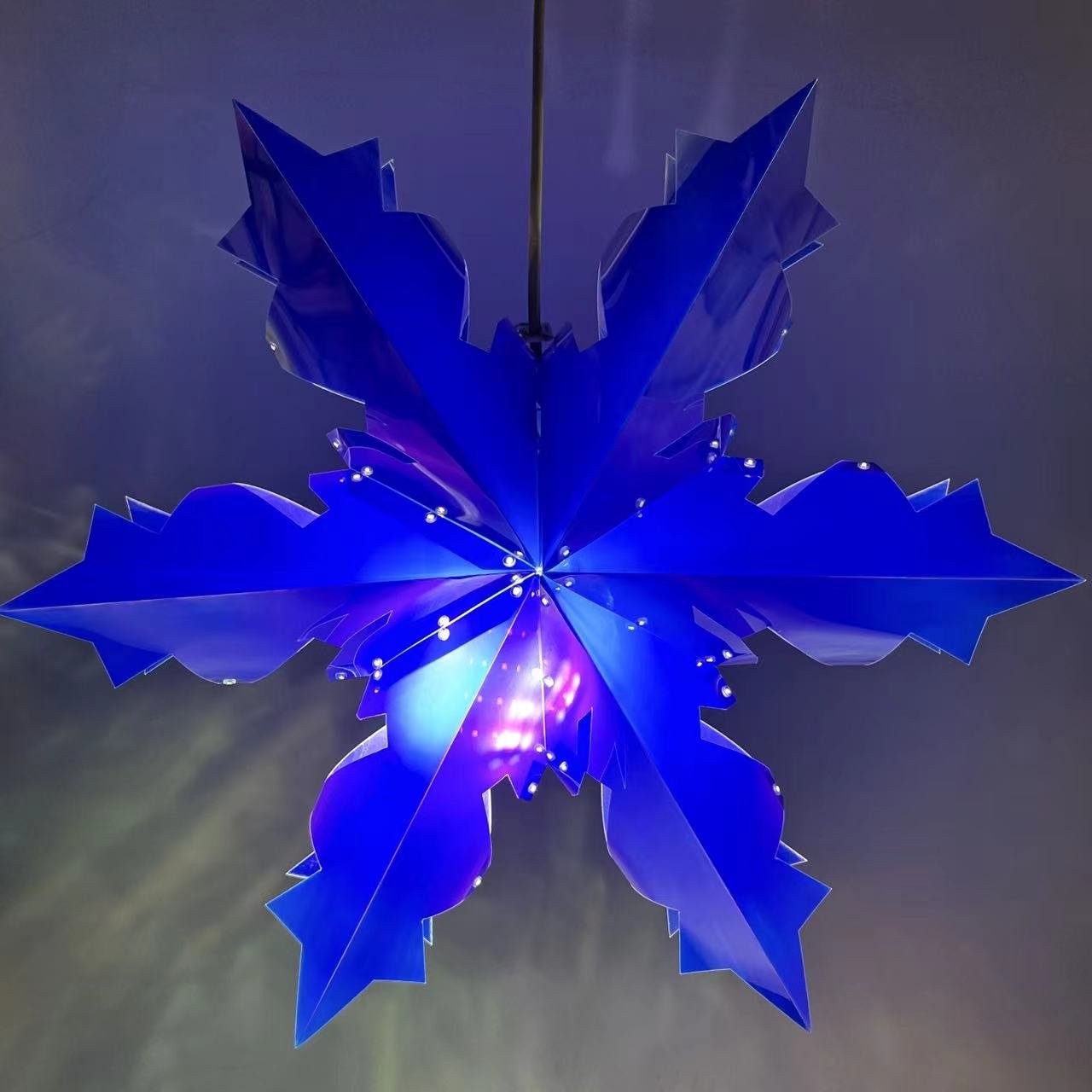 Snowflake Shaped Ceiling Lamp For Christmas Indoor And Outdoor Decoration