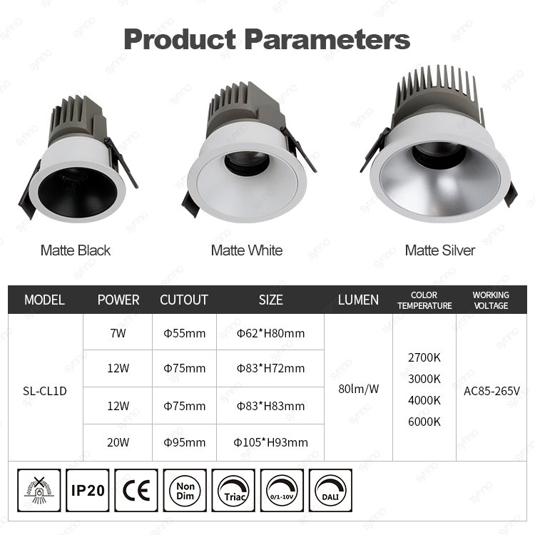 Commercial Modern Anti-Glare Spotlight Cob Embedded Downlight Living Room Without Main Light Led Ceiling Down Light