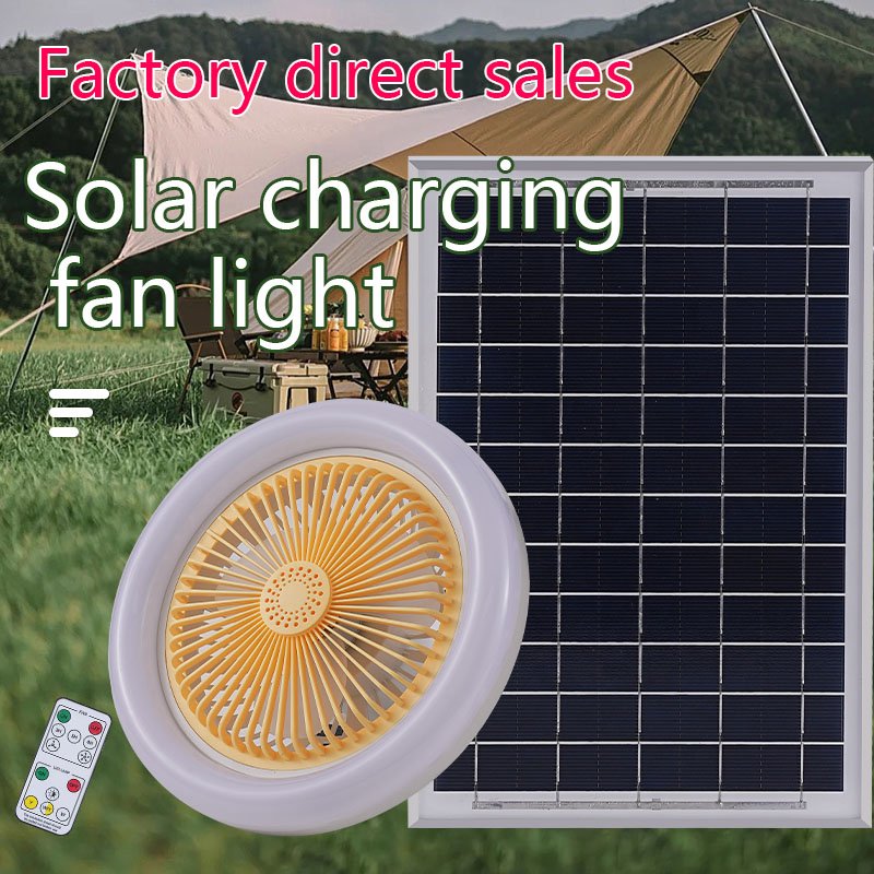 High Quality Stylish LED Solar Ceiling Fan Light Multifunctional Indoor Outdoor Use Remote Control Switch Lamp