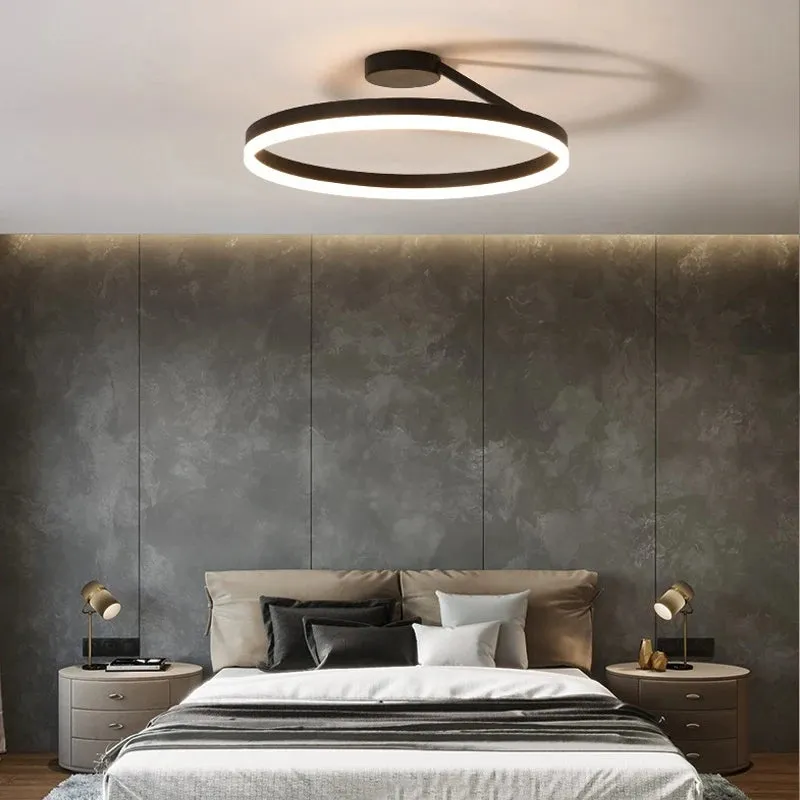 Steel Modern Simple black Acrylic Diffuser LED Ceiling Lamp Nordic Design Lamp Flush Mount Light ceiling led light