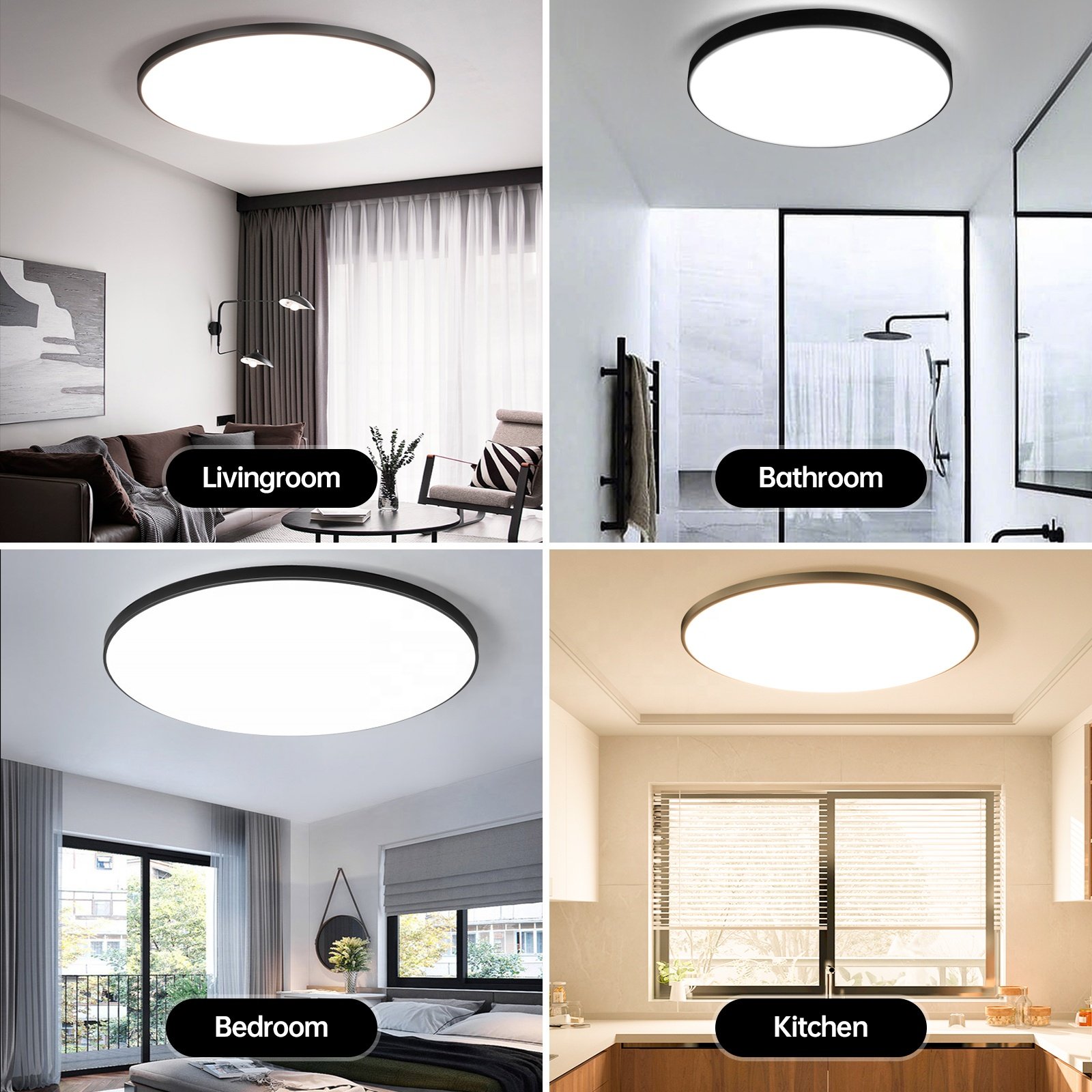 Outdoor Hallways 3CCT Dimmable Lighting Living Room Bedroom Home Round Light Remote Ultra Thin Led Ceiling Lights