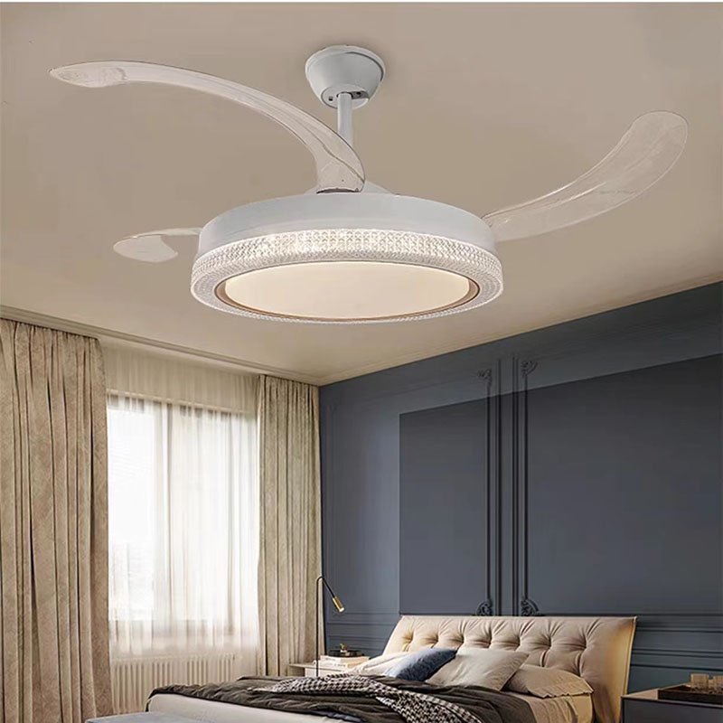 Zhongshan LED ceiling fan home Low profile plastic lamp shade ceiling fan with light 42 inch 48 inch Variable light