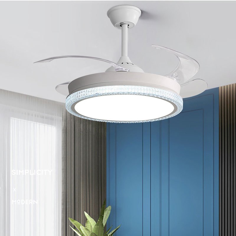 Zhongshan LED ceiling fan home Low profile plastic lamp shade ceiling fan with light 42 inch 48 inch Variable light