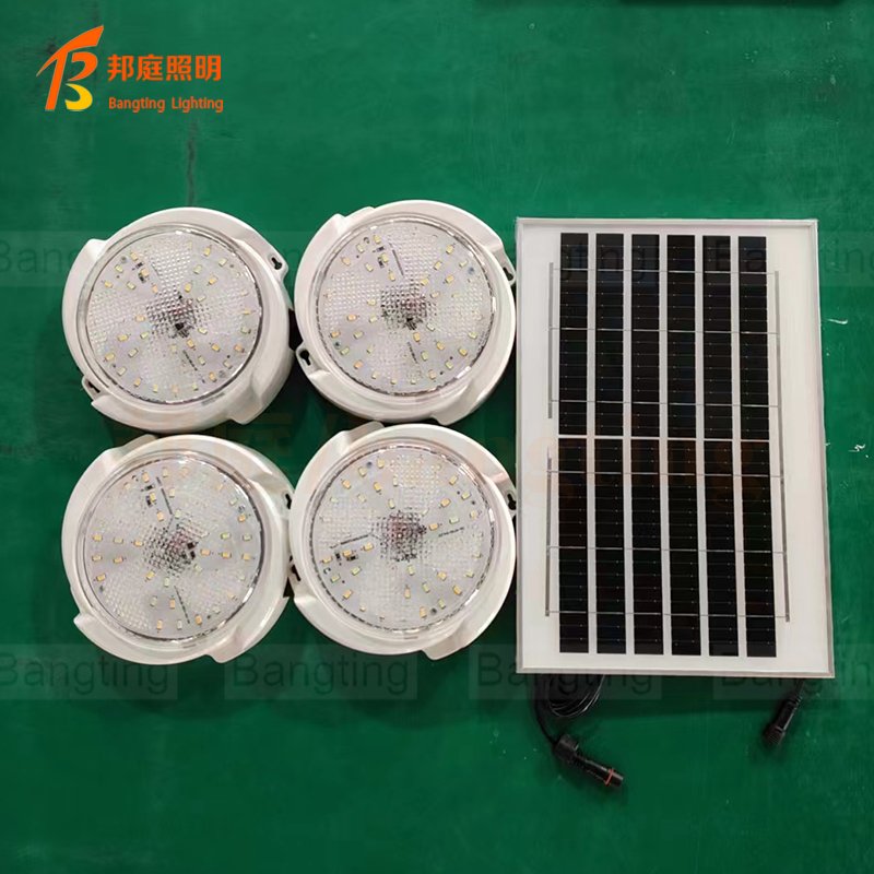 400W 100W*4 solar ceiling lights indoor home house lamp With Remote Control 30000mAH solar panels indoor house