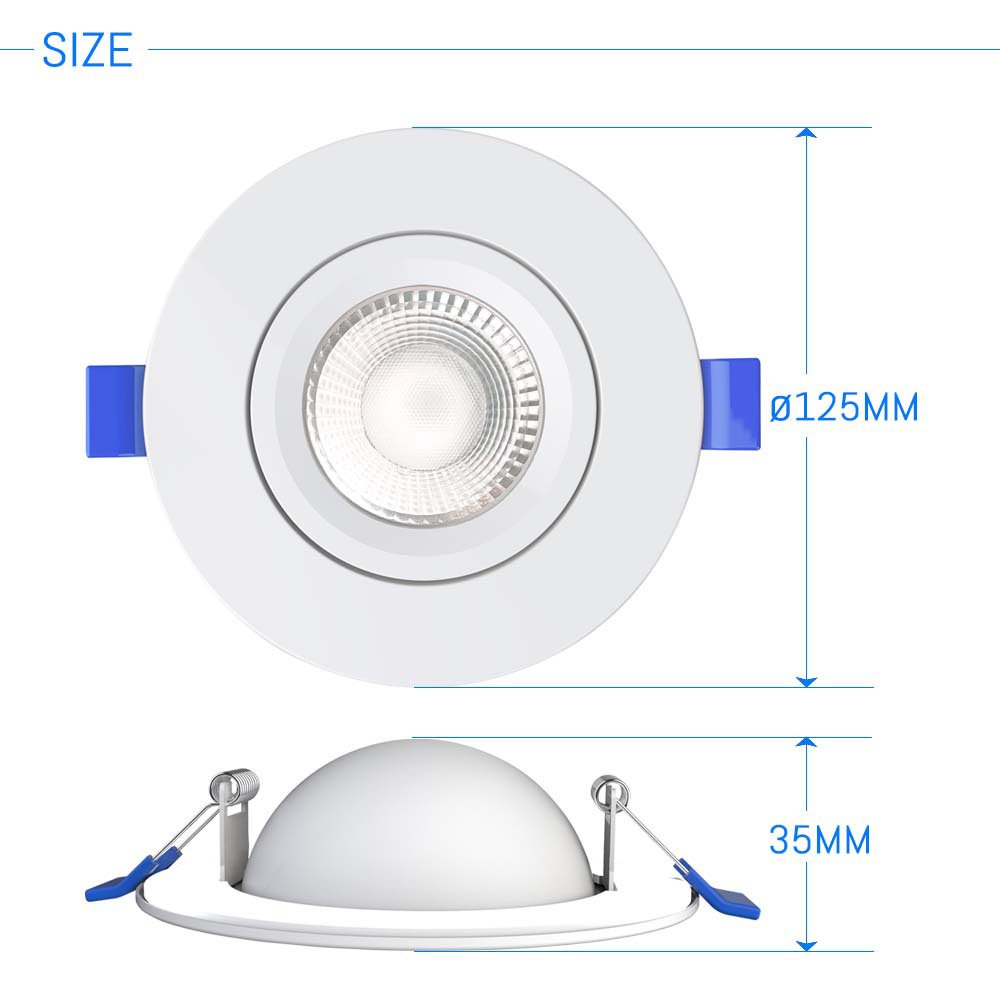 5CCT Selectable Indoor Outdoor LED Directional Gimbal Recessed Ceiling Downlight Wet Location