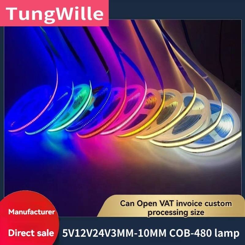 COB with led ultra-bright low pressure household living room cabinet linear self-adhesive ceiling engineering soft light strip