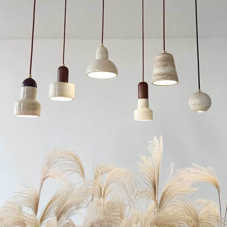 Nordic Stone Pendant Lamp Modern Natural Hanging Pendant Light For Restaurant Hotel
