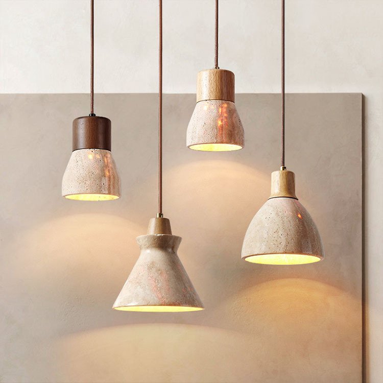 Nordic Stone Pendant Lamp Modern Natural Hanging Pendant Light For Restaurant Hotel