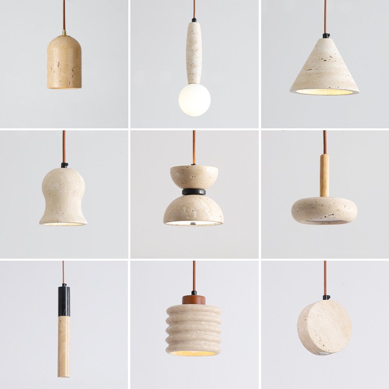 Nordic Stone Pendant Lamp Modern Natural Hanging Pendant Light For Restaurant Hotel