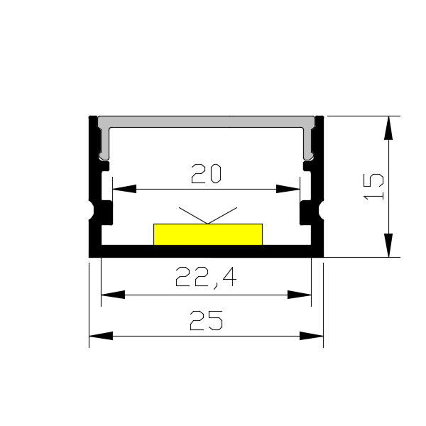LED linear light embedded in aluminium channel ceiling concealed led surface mounted with edge aluminium alloy light channel