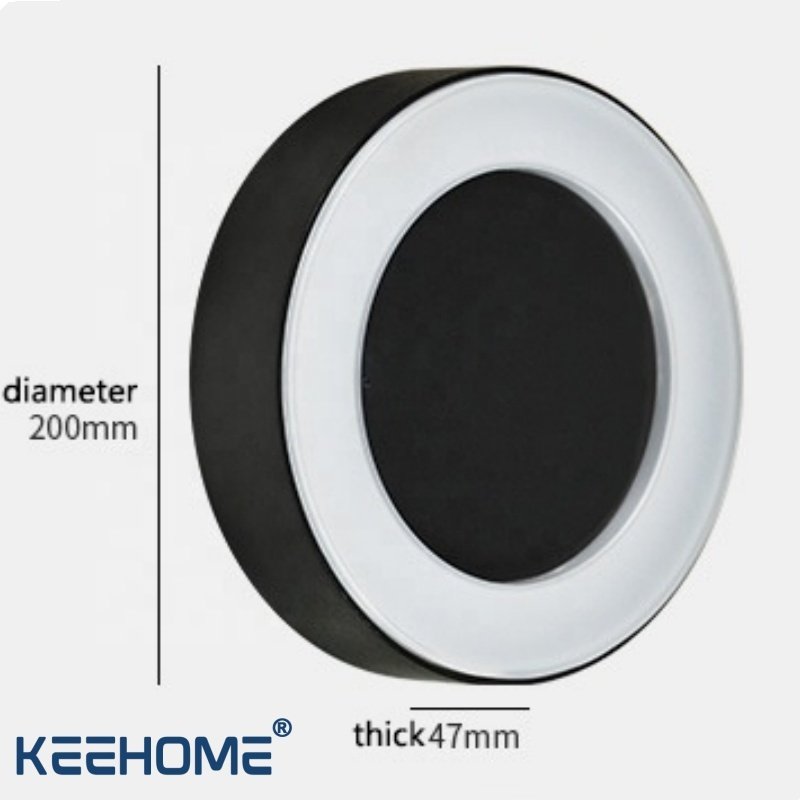 Keehome Round Creative Exquisite Wall Lamp Exterior Wall Sconce Outdoor Aluminum Waterproof LED Wall Light