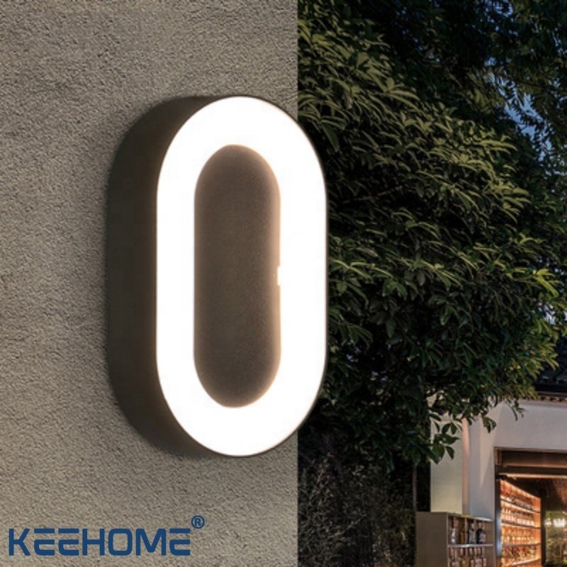 Keehome Round Creative Exquisite Wall Lamp Exterior Wall Sconce Outdoor Aluminum Waterproof LED Wall Light
