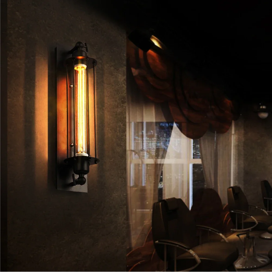 Timjay Iron Loft Lamps Vintage Industrial Style Wrought Sconce Decoration Bedroom Outdoor Lighting led Wall Bedside Lamp