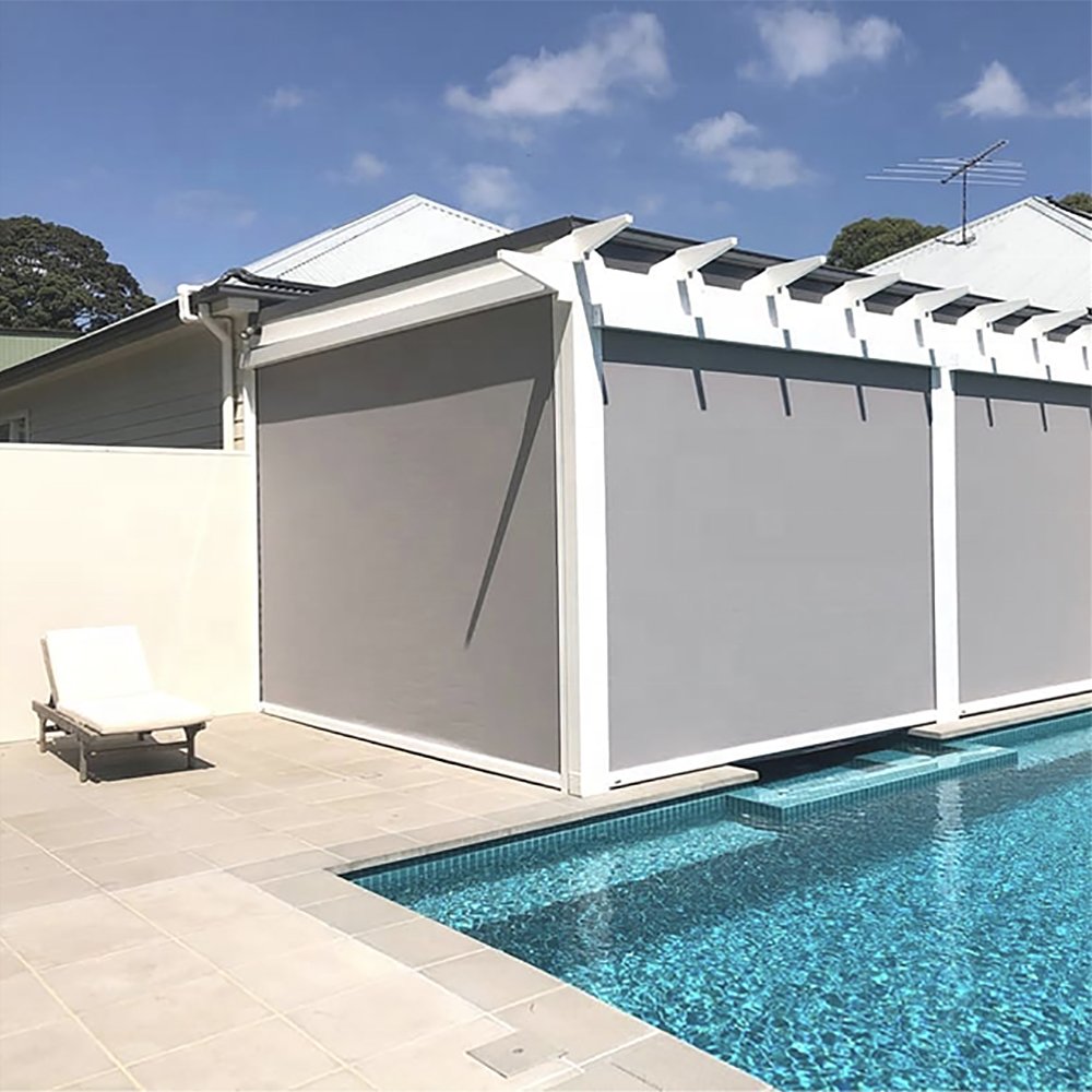Outdoor smart zip window blinds automatic wind proof screen outdoor waterproof blinds shades