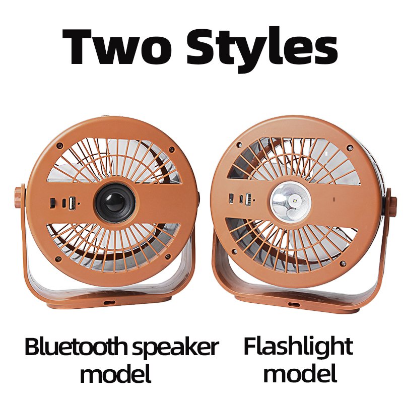 Rechargeable Outdoor Camping Tent Ceiling Fan Light USB Portable Mobile Power Desktop Flashlight Fan With Light