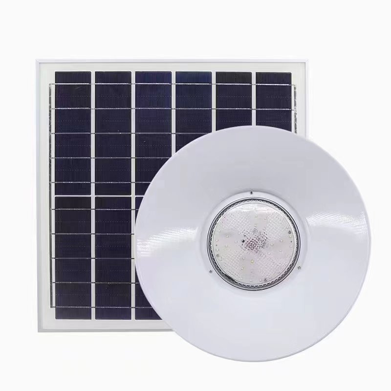 Outdoor garden solar ceiling light new design power battery large capacity super standby 100W 150W IP65 solar high bay light