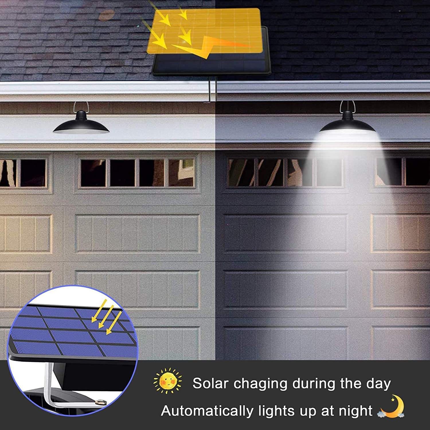 Ip65 Waterproof Solar Double Head Pendant Light Indoor Living Room Outdoor Garden Courtyard Lighting Camping Solar Lamp