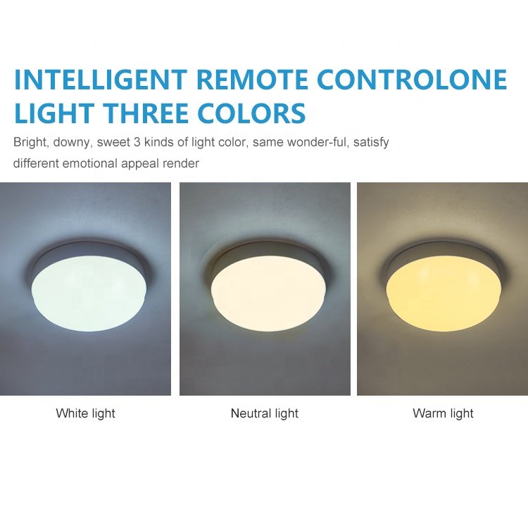 Remote Control Indoor Moisture-proof Lamp Abs Round Waterproof Outdoor Ip65 50w 100w Led Solar Ceiling Light