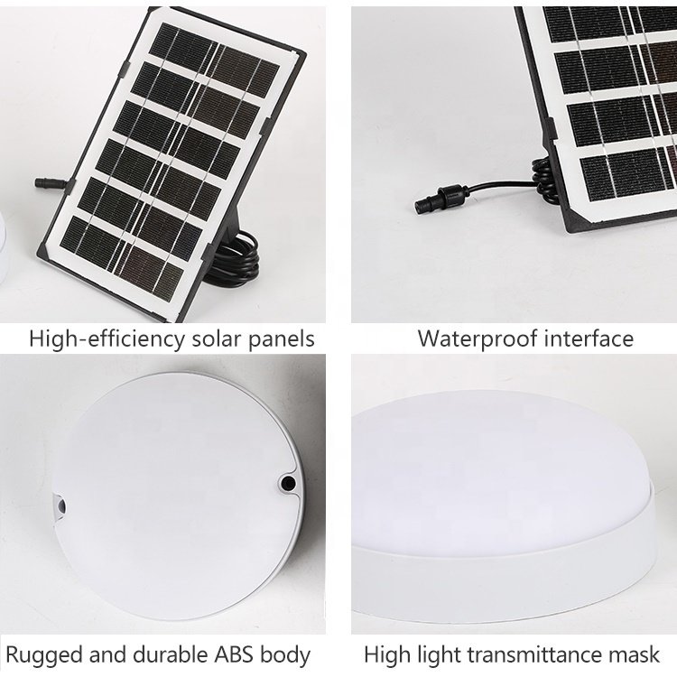 Remote Control Indoor Moisture-proof Lamp Abs Round Waterproof Outdoor Ip65 50w 100w Led Solar Ceiling Light