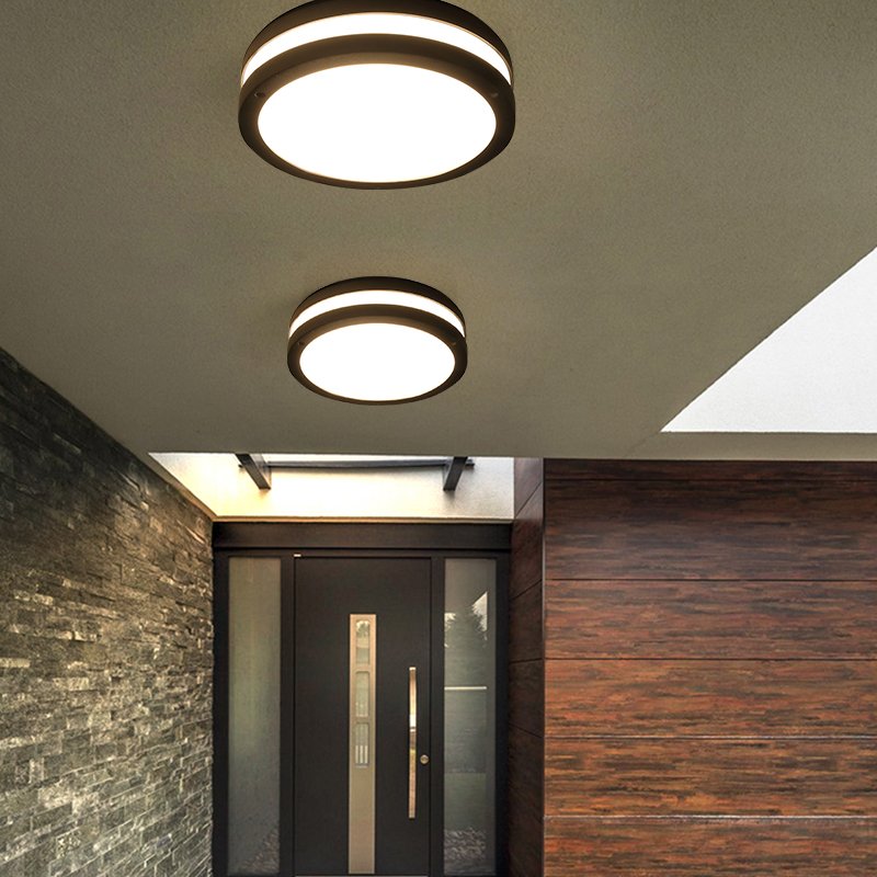 Balcony round aluminum waterproof LED outdoor ceiling light 30w human body induction light outdoor round Led ceiling light