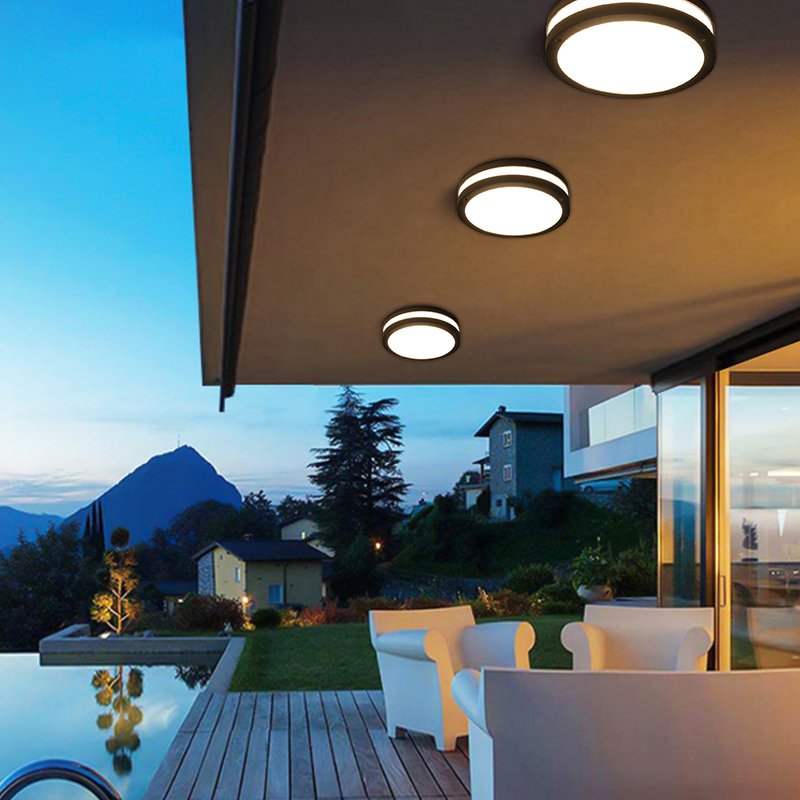Balcony round aluminum waterproof LED outdoor ceiling light 30w human body induction light outdoor round Led ceiling light
