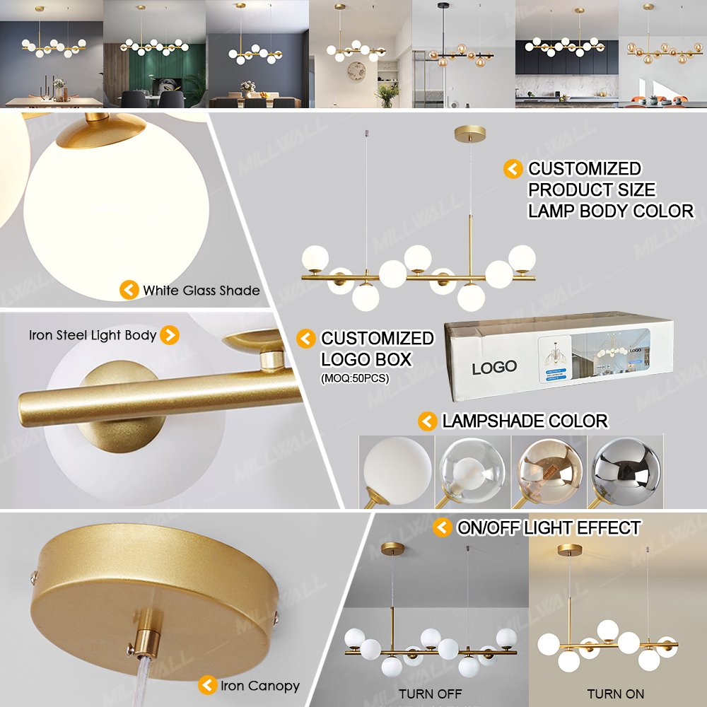 Living Room Glass Luxury Modern Ceiling Custom Style Decorative Ceiling Led Pendant Light Restaurant Blown Glass Chandelier