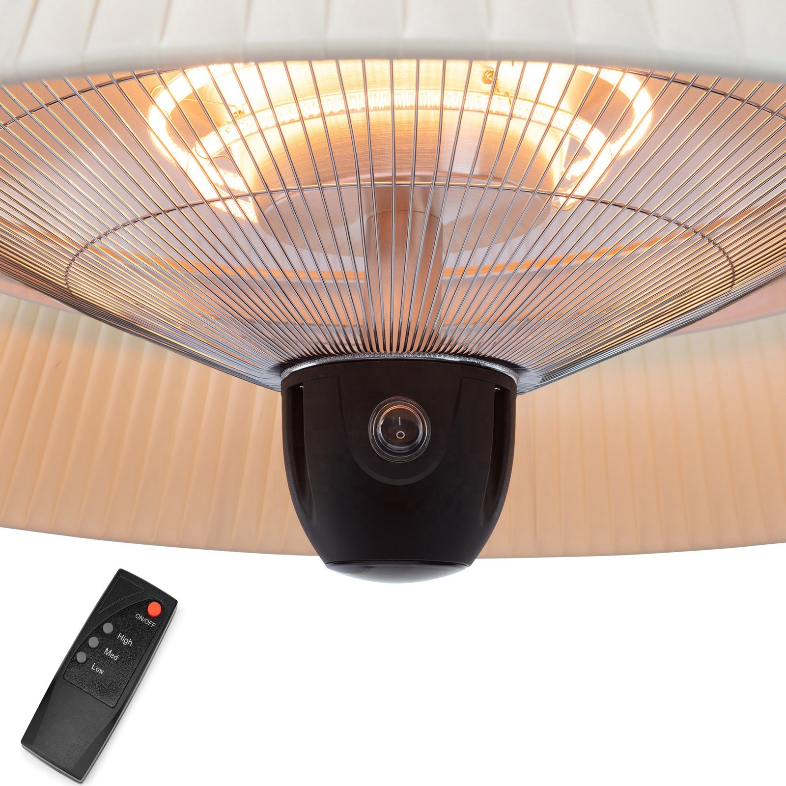 2000W Remote controlled hotel ceiling outdoor patio electric heaters carbon fiber/halogen