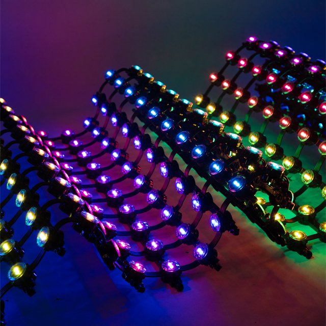 LED grid screen P50 flexible transparent profiled curtain wall ceiling pixel display point light source outdoor lighting