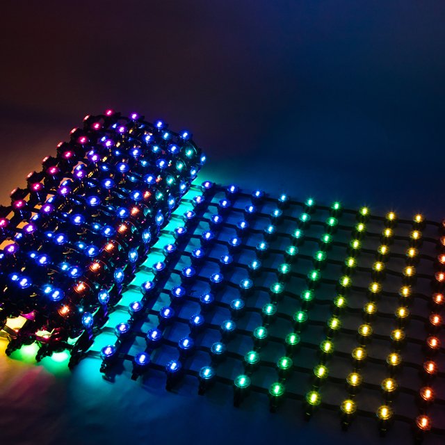 LED grid screen P50 flexible transparent profiled curtain wall ceiling pixel display point light source outdoor lighting