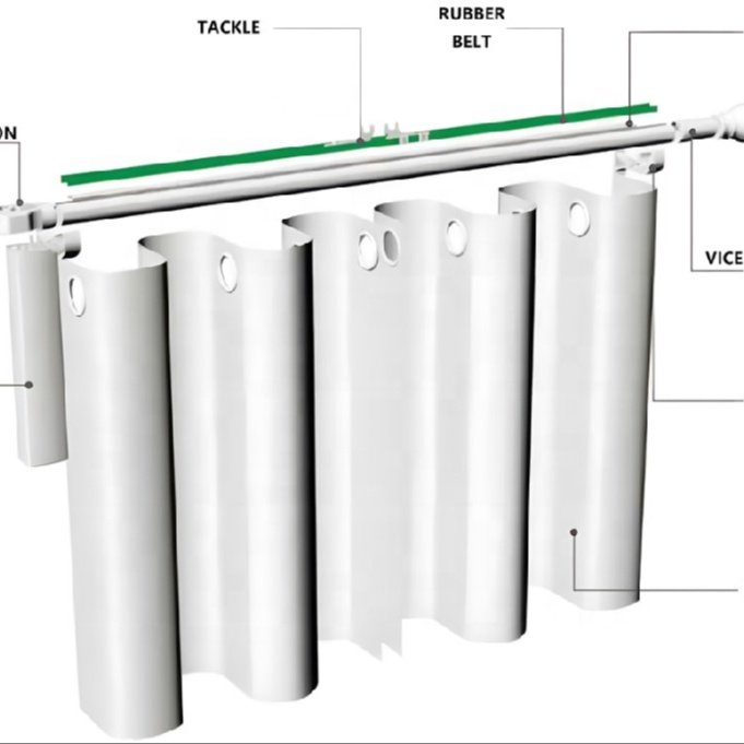 POYAL Smart Life Google Remote Control Aluminum Curtain Track Smart Curtain Drivers Set Automatic French Window Curtain Rod