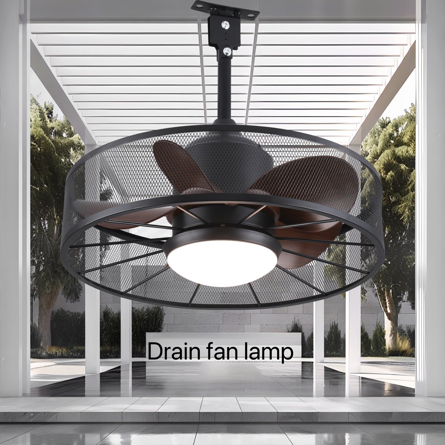 20 inch LED Outdoor Ceiling Fan with Light and Remote Control Waterproof Gazebo Fan for Outside Patios Pergola Porch