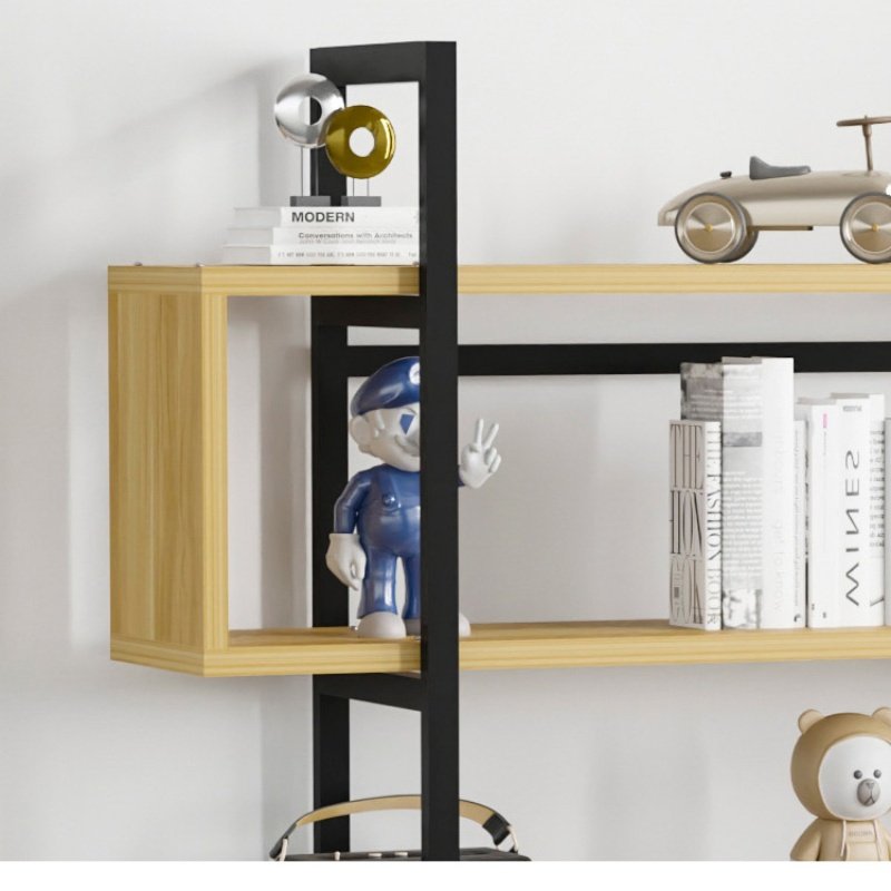 KINNO Shelves floor-to-ceiling Simple steel and wood shelves children's multi-layer household bookcase iron art storage racks