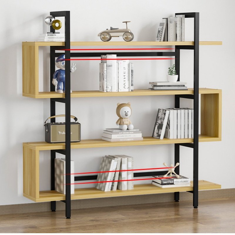 KINNO Shelves floor-to-ceiling Simple steel and wood shelves children's multi-layer household bookcase iron art storage racks