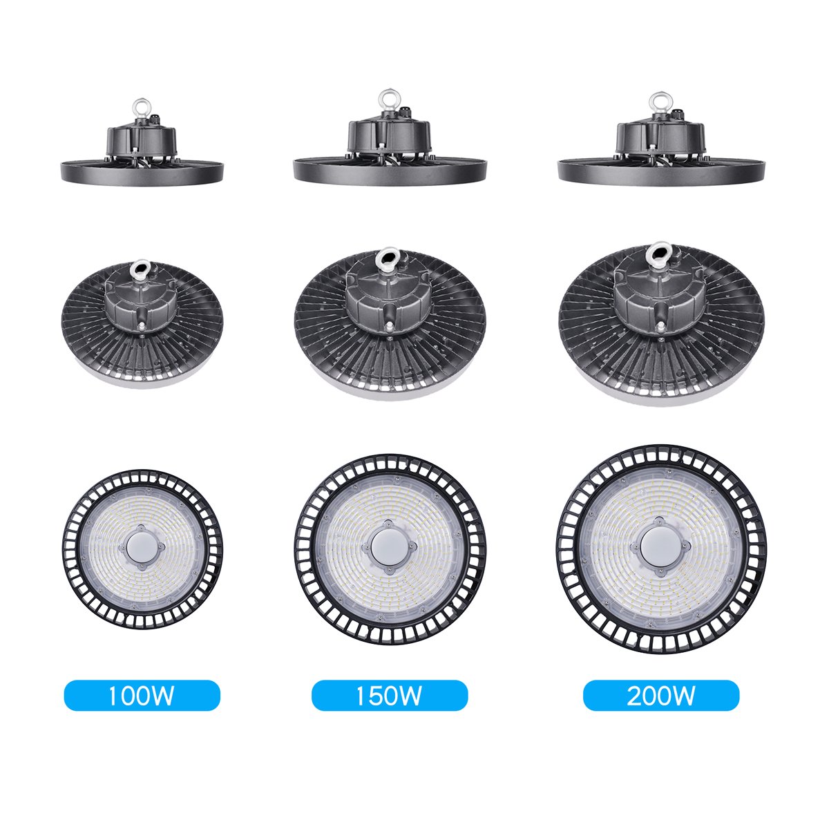 Led 100W 150W 200W Industrial Lighting Highbay Lamp Fixture Warehouse Garage Canopy Light UFO Led High Bay Light