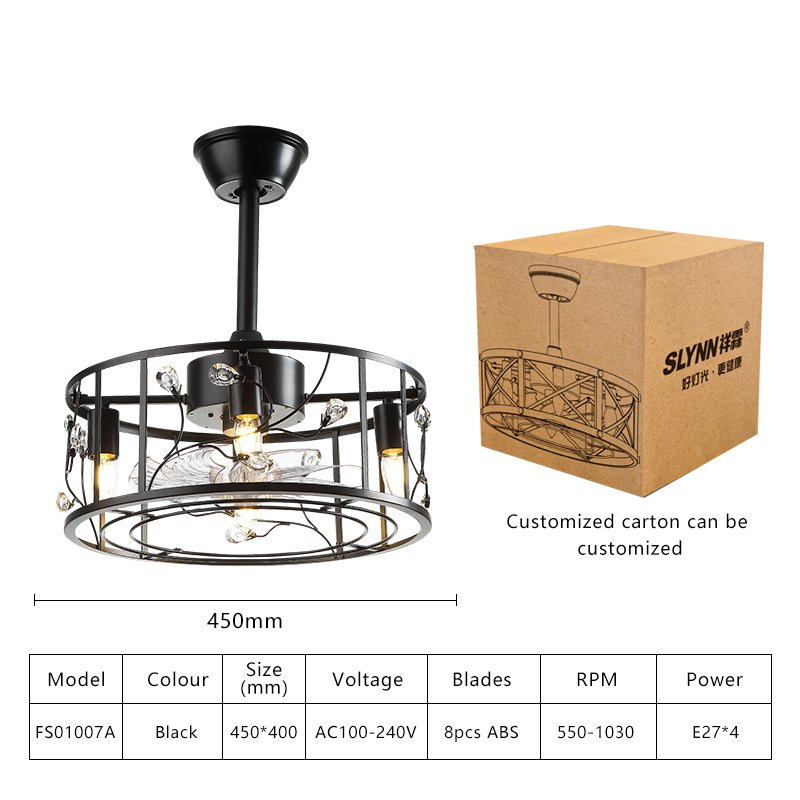 SLYNN Modern Luxury Ceiling Fans Light Dimmable Remote Control Led Ceiling Fan with Lamp Living Room Bedroom Decorative