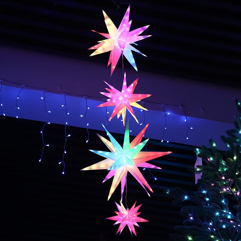outdoor commercial Christmas gifts toys decorations USB bluetooth sparkler RGB LED Christmas tree Moravian Star motif lights