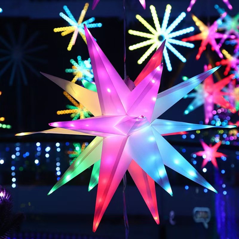 outdoor commercial Christmas gifts toys decorations USB bluetooth sparkler RGB LED Christmas tree Moravian Star motif lights
