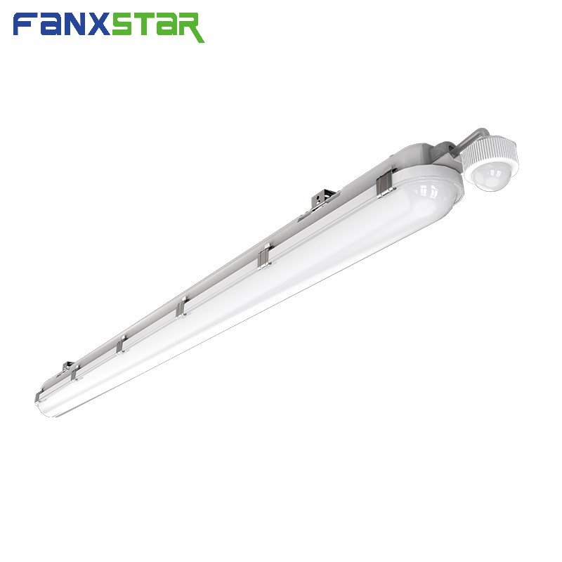 60W Indoor Ceiling Integrated LED Hanging Lights 2ft 4ft 5ft LED Linear Pendant Light with PIR Sensor For Construction Remodel