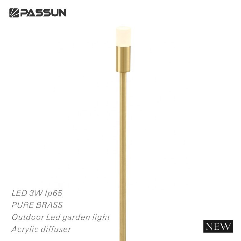 PASSUN outdoor 12v 24v landscape garden ip65 mini small anti glare pure brass copper ceiling recessed 3w led spotlight