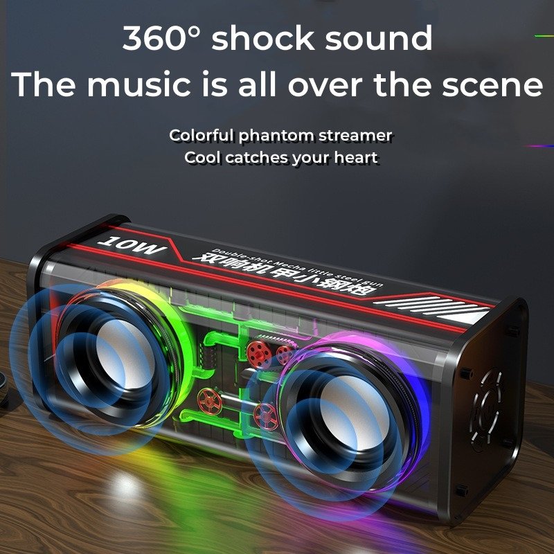 1800mah tws Bluetooth 5.3 wireless Speaker with IPX5 Waterproof Stereo Sound Portable Wireless Speaker for iPhone 15