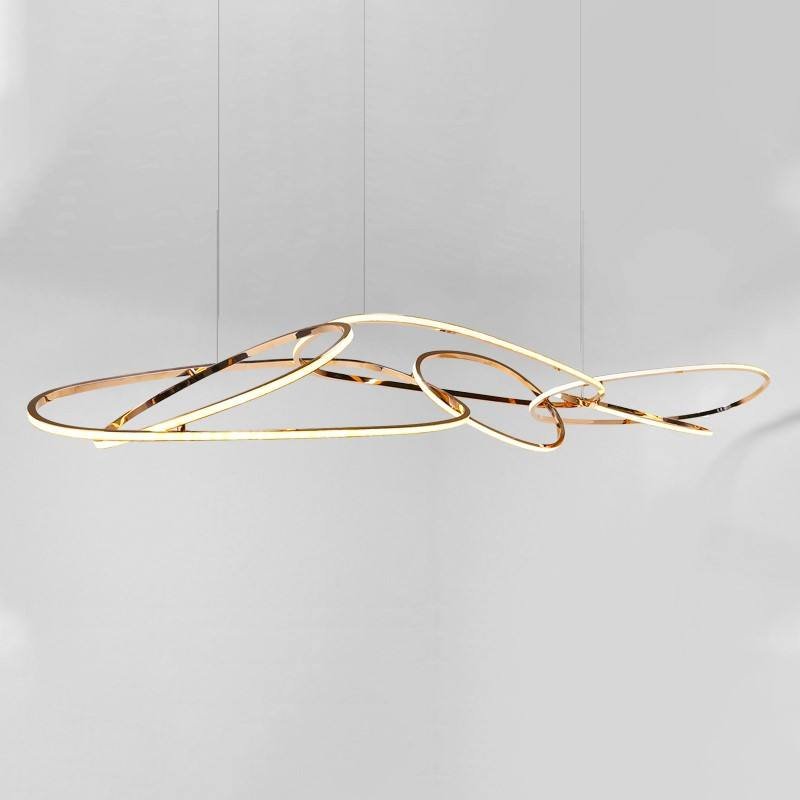 Hot Sale New Design Geometric light in gold Luxurious Decorative Round chandelier indoor for Dining Room Bathroom Bedroom